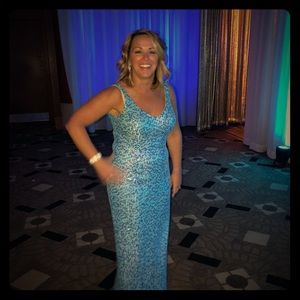 Cassandra Stone sequined mermaid gown